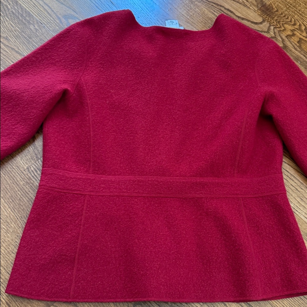 Talbots Red Open-Front Wool Blazer Jacket - Picture 8 of 8